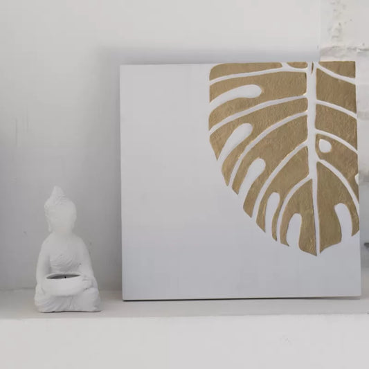 Feuille de monstera dorée